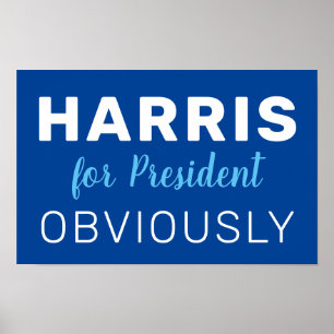 Harris voor President uiteraard 2024 teken Poster