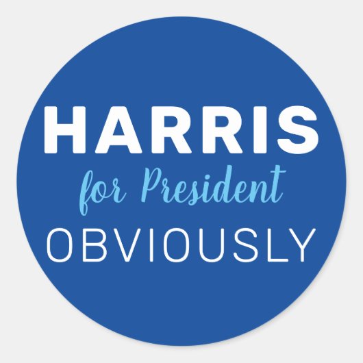 Harris voor President uiteraard 2024 teken Ronde Sticker (Voorkant)