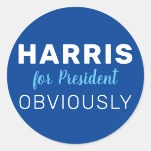 Harris voor President uiteraard 2024 teken Ronde Sticker