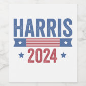 Harris voor President Verkiezingsdemocraten Amerik Wijn Etiket (Enkel label)