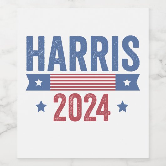Harris voor President Verkiezingsdemocraten Amerik Wijn Etiket (Enkel label)