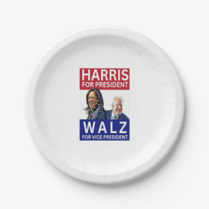 Harris voor President Walz voor vice-President Kam Papieren Bordje