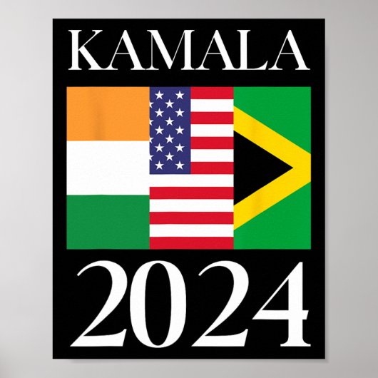 Harris Vote 2024 India Amerikaanse Jamaicaanse Vla Poster (Voorkant)