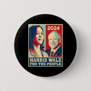 Harris W 2024 voor de Democraten stemmen Kamala Ronde Button 5,7 Cm
