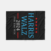 Harris W 2024 voor de Win Kamala-campagne Fleece Deken (Voorkant (Horizontaal))