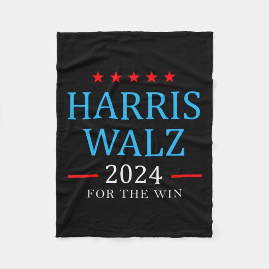 Harris W 2024 voor de Win Kamala-campagne Fleece Deken (Voorkant)