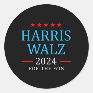 Harris W 2024 voor de Win Kamala-campagne Ronde Sticker