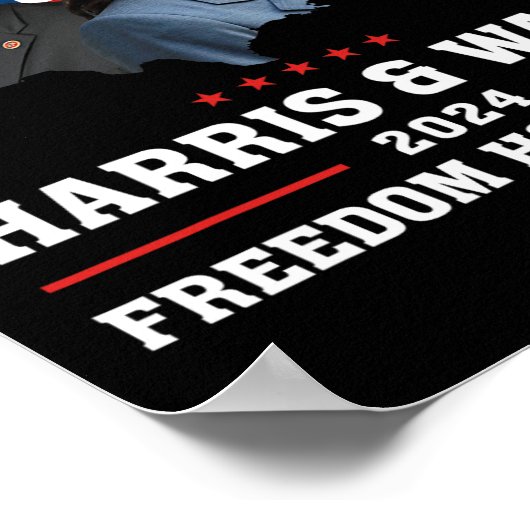 Harris W 2024 Vrijheid Hoop Eenheid Politieke Kama Poster (Hoek)