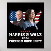 Harris W 2024 Vrijheid Hoop Eenheid Politieke Kama Poster (Voorkant)