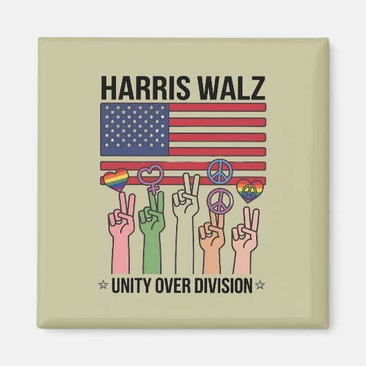 Harris Waltz 2024 Eénheid Boven Verdeeldheid Magneet (Voorkant)