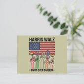 Harris Waltz 2024 Eenheid over Divisie Briefkaart (Staand voorkant)