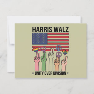 Harris Waltz 2024 Eenheid over Divisie Briefkaart