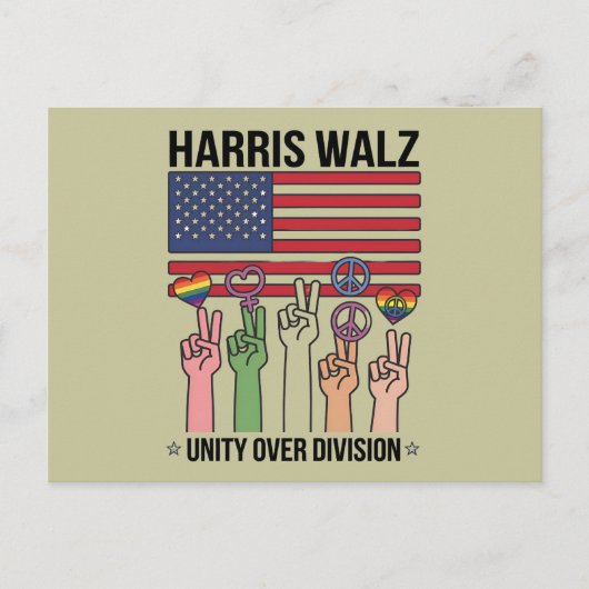 Harris Waltz 2024 Eenheid over Divisie Briefkaart (Voorkant)