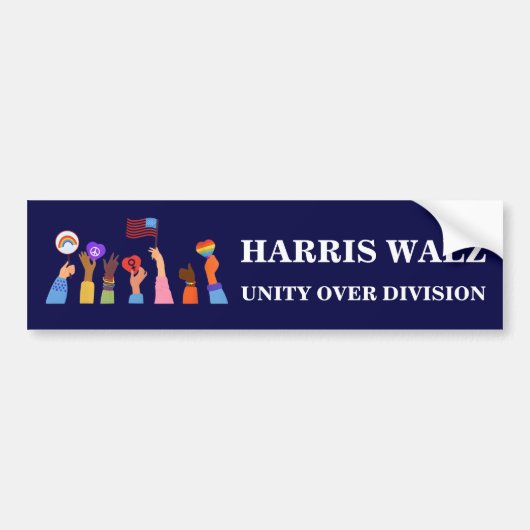 Harris Waltz 2024 Eenheid over Divisie Bumpersticker (Voorkant)