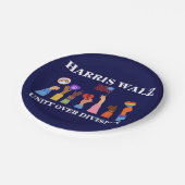 Harris Waltz 2024 Eenheid over Divisie Papieren Bordje (Gekanteld)