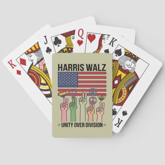 Harris Waltz 2024 Eenheid over Divisie Pokerkaarten (Achterkant)