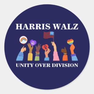 Harris Waltz 2024 Eenheid over Divisie Ronde Sticker