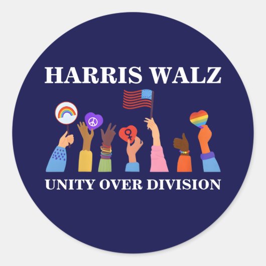 Harris Waltz 2024 Eenheid over Divisie Ronde Sticker (Voorkant)
