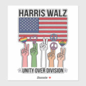 Harris Waltz 2024 Eenheid over Divisie Sticker (Vel)