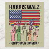Harris Waltz 2024 Eenheid over Divisie Wijn Etiket (Enkel label)