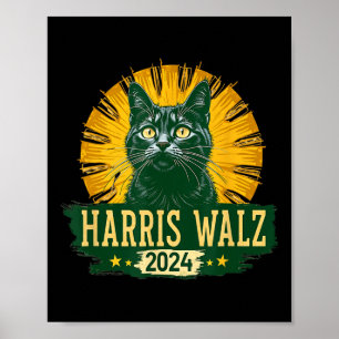 Harris Waltz 2024 Humor Cat Verkiezing Kamala Harr Poster