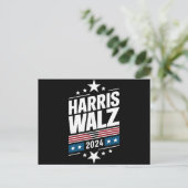 Harris Waltz 2024 Kamala Harris Tim Waltz 2024 Briefkaart (Staand voorkant)