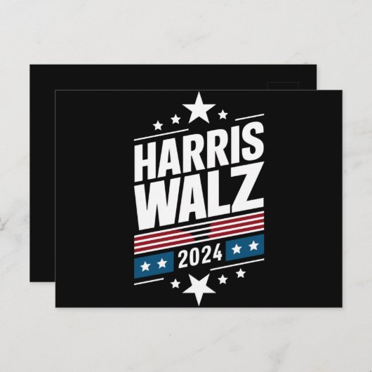 Harris Waltz 2024 Kamala Harris Tim Waltz 2024 Briefkaart (Voorkant / Achterkant)