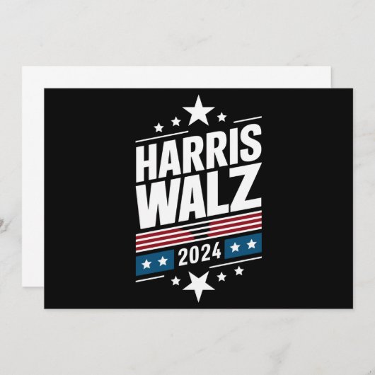 Harris Waltz 2024 Kamala Harris Tim Waltz 2024 Kaart (Voorkant / Achterkant)