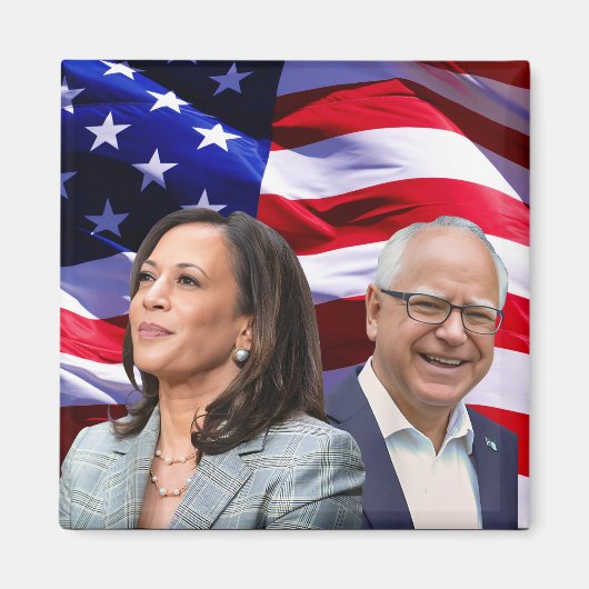 Harris Waltz 2024 - Kamala Harris Tim Waltz Magneet (Voorkant)