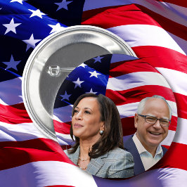 Harris Waltz 2024 - Kamala Harris Tim Waltz Ronde Button 5,7 Cm