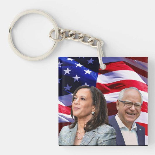 Harris Waltz 2024 - Kamala Harris Tim Waltz Sleutelhanger (voorkant)