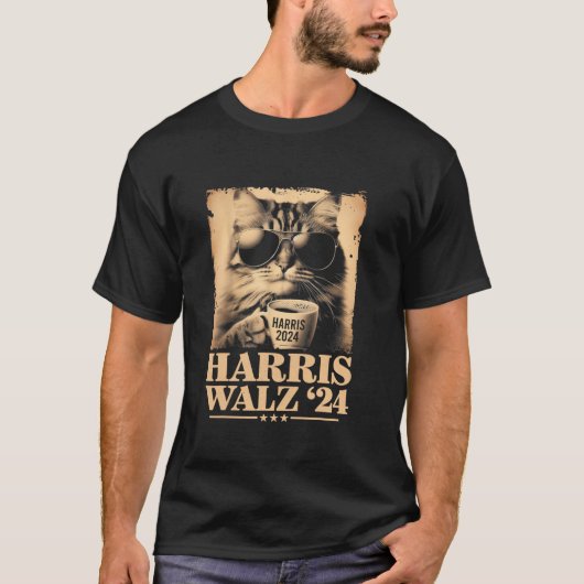Harris Waltz 2024 Verkiezing Cat Lady Kamala Harri T-shirt (Voorkant)