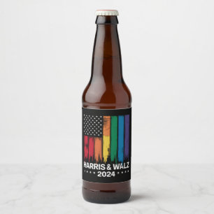 Harris Waltz 2024 Verkiezing Gay Tim Waltz LGBTQ Bier Etiket