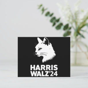 Harris Waltz 2024 Verkiezing Grappig Cat Kamala Ti Briefkaart
