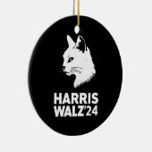 Harris Waltz 2024 Verkiezing Grappig Cat Kamala Ti Keramisch Ornament (Rechts)