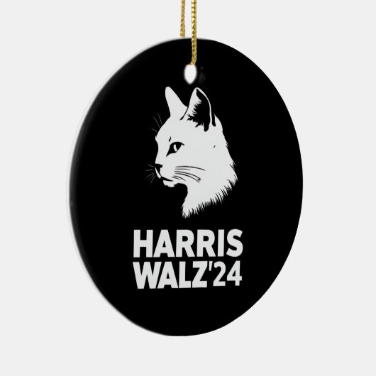 Harris Waltz 2024 Verkiezing Grappig Cat Kamala Ti Keramisch Ornament (Rechts)