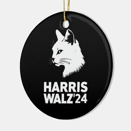 Harris Waltz 2024 Verkiezing Grappig Cat Kamala Ti Keramisch Ornament (Links)