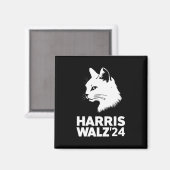 Harris Waltz 2024 Verkiezing Grappig Cat Kamala Ti Magneet (Voorkant / Achterkant)