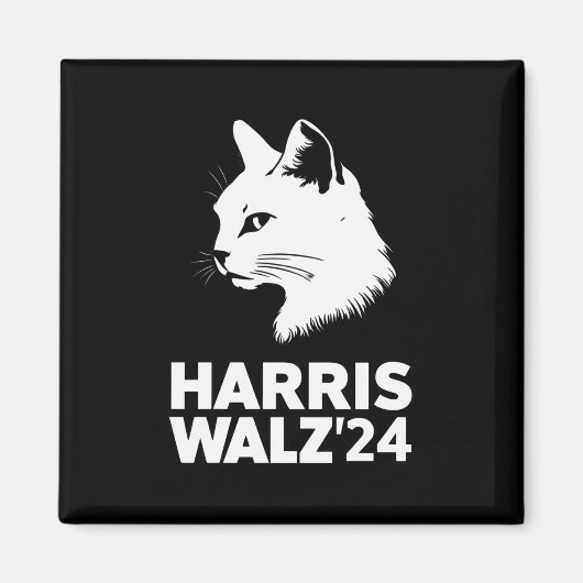 Harris Waltz 2024 Verkiezing Grappig Cat Kamala Ti Magneet (Voorkant)