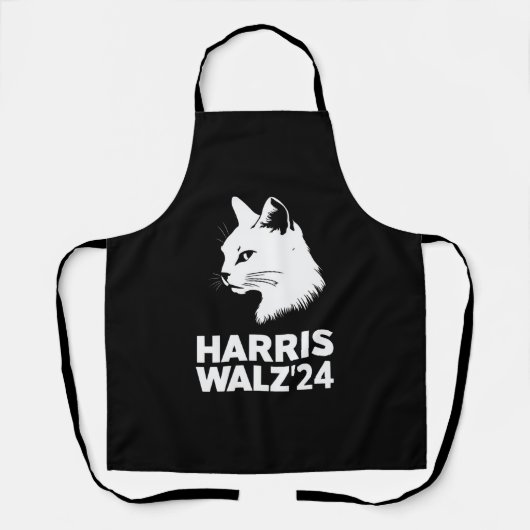 Harris Waltz 2024 Verkiezing Grappig Cat Kamala Ti Schort (Voorkant)