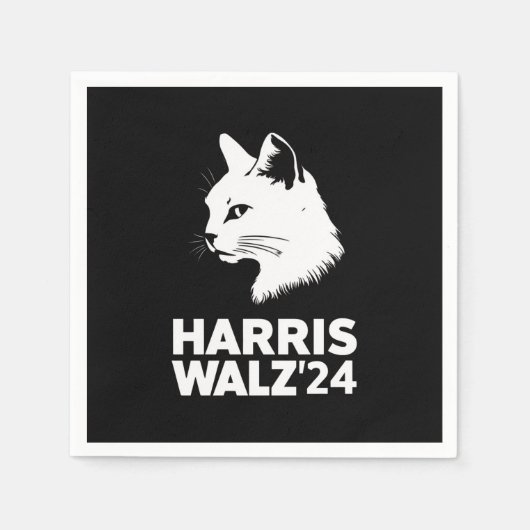 Harris Waltz 2024 Verkiezing Grappig Cat Kamala Ti Servet (Voorkant)
