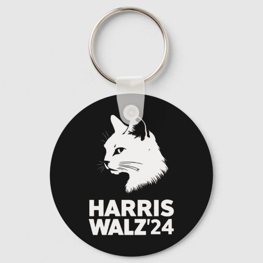 Harris Waltz 2024 Verkiezing Grappig Cat Kamala Ti Sleutelhanger (Voorkant)