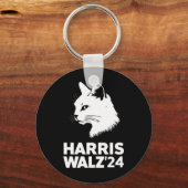 Harris Waltz 2024 Verkiezing Grappig Cat Kamala Ti Sleutelhanger (Voorkant)