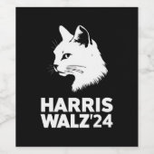 Harris Waltz 2024 Verkiezing Grappig Cat Kamala Ti Wijn Etiket (Enkel label)