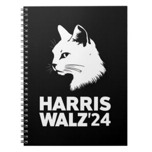 Harris Waltz 2024 Verkiezing Grappige Kat Kamala T Notitieboek