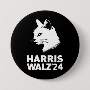 Harris Waltz 2024 Verkiezing Grappige Kat Kamala T Ronde Button 7,6 Cm