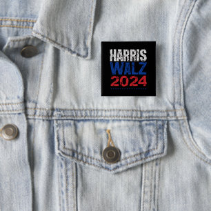 Harris Waltz 2024 Verkiezing Kamala Harris Tim Wal Vierkante Button 5,1 Cm