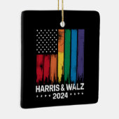 Harris Waltz 2024 Verkiezingen Gay Tim Waltz LGBTQ Keramisch Ornament (Rechts)