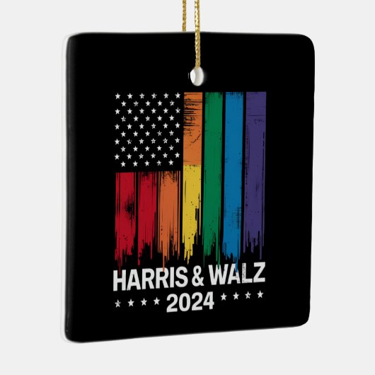 Harris Waltz 2024 Verkiezingen Gay Tim Waltz LGBTQ Keramisch Ornament (Rechts)