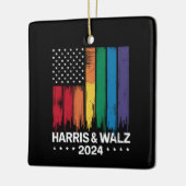 Harris Waltz 2024 Verkiezingen Gay Tim Waltz LGBTQ Keramisch Ornament (Links)